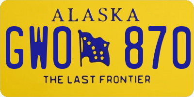 AK license plate GWO870