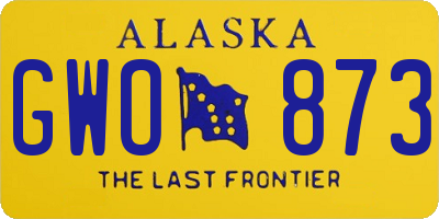 AK license plate GWO873