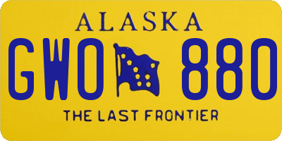 AK license plate GWO880