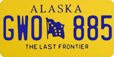 AK license plate GWO885