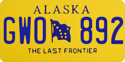 AK license plate GWO892