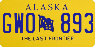 AK license plate GWO893