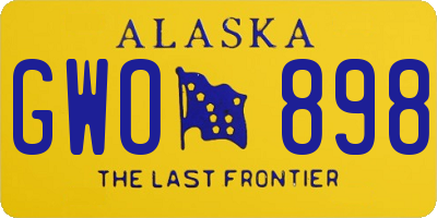 AK license plate GWO898