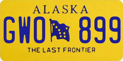 AK license plate GWO899