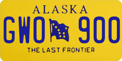 AK license plate GWO900