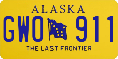 AK license plate GWO911