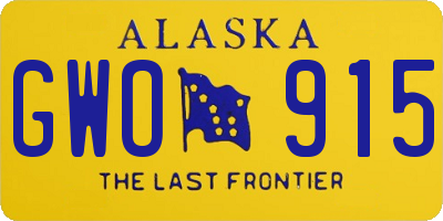 AK license plate GWO915