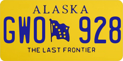 AK license plate GWO928