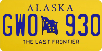 AK license plate GWO930