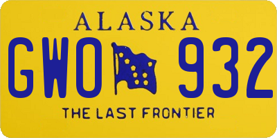 AK license plate GWO932