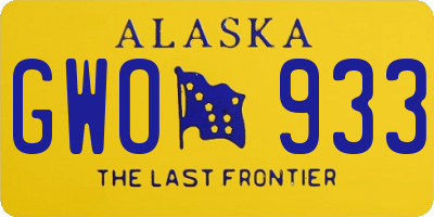 AK license plate GWO933