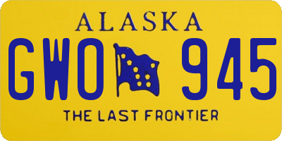 AK license plate GWO945