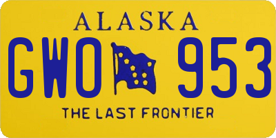 AK license plate GWO953
