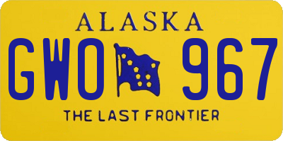 AK license plate GWO967