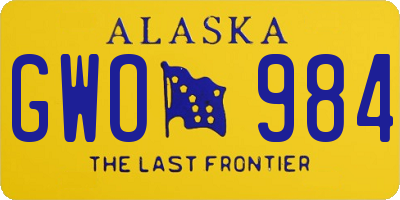 AK license plate GWO984
