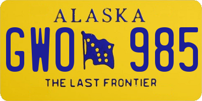 AK license plate GWO985