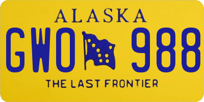 AK license plate GWO988
