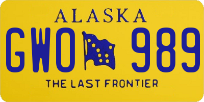 AK license plate GWO989
