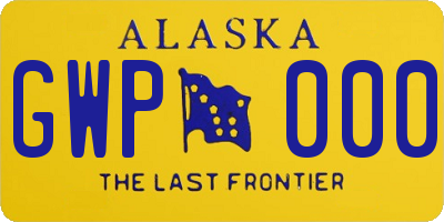 AK license plate GWP000