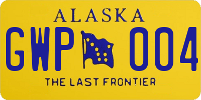 AK license plate GWP004