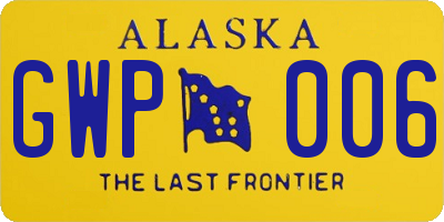 AK license plate GWP006