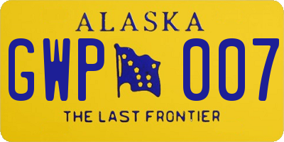 AK license plate GWP007
