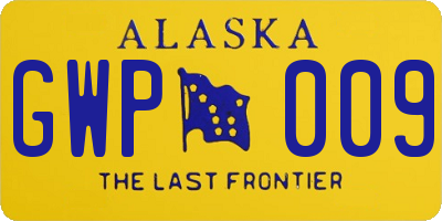 AK license plate GWP009