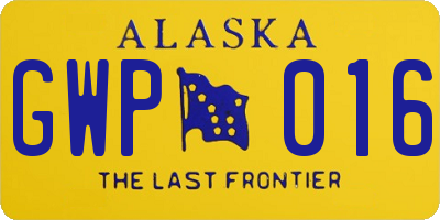 AK license plate GWP016