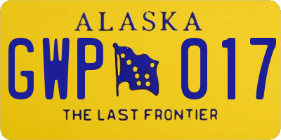 AK license plate GWP017