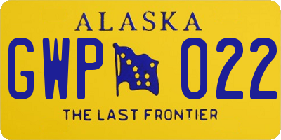 AK license plate GWP022
