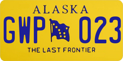 AK license plate GWP023