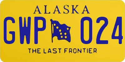 AK license plate GWP024