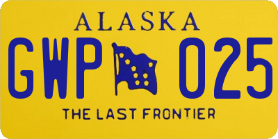 AK license plate GWP025