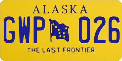 AK license plate GWP026