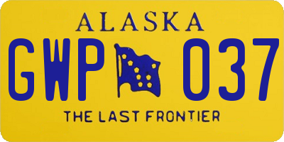 AK license plate GWP037