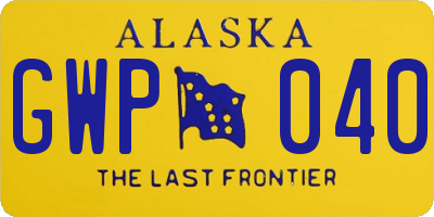 AK license plate GWP040