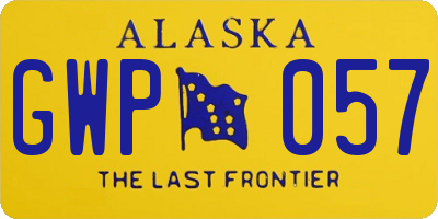 AK license plate GWP057