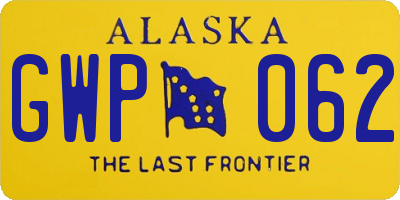 AK license plate GWP062