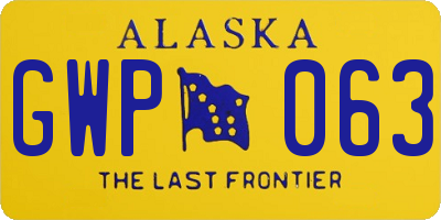 AK license plate GWP063