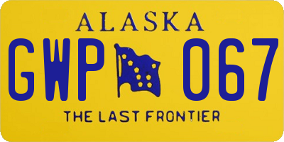 AK license plate GWP067