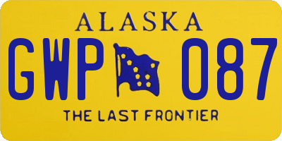 AK license plate GWP087