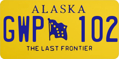 AK license plate GWP102