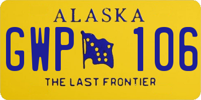 AK license plate GWP106