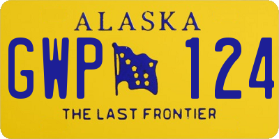 AK license plate GWP124