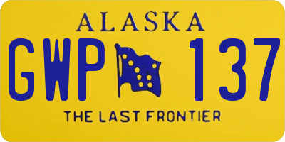 AK license plate GWP137