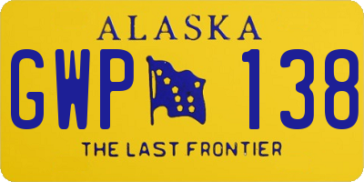 AK license plate GWP138
