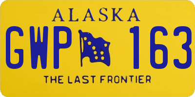 AK license plate GWP163