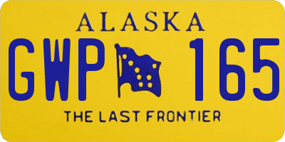 AK license plate GWP165