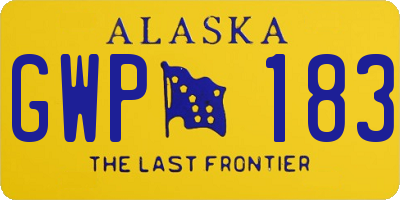 AK license plate GWP183