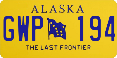 AK license plate GWP194